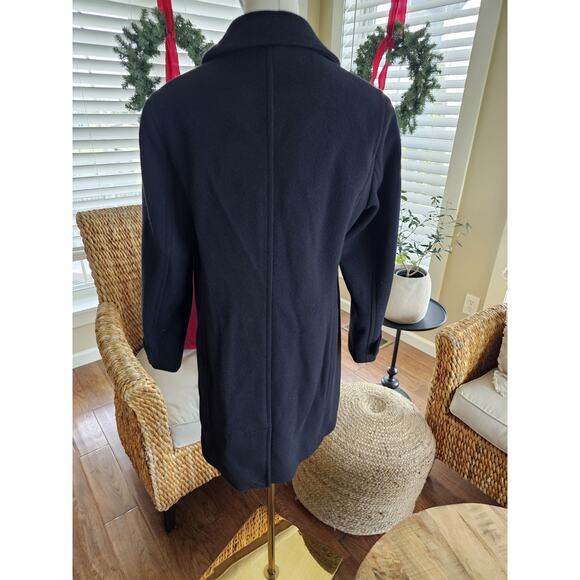 L.L Bean Black Wool Pea Coat Women's Size 10 Petite Thinsulate - Picture 4 of 10